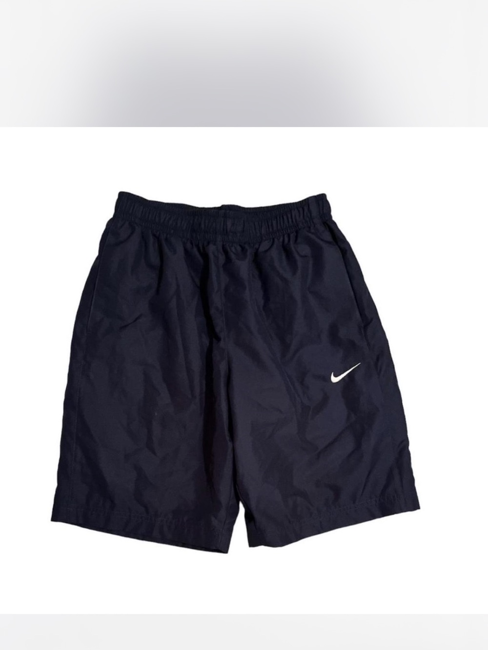 Nike Men’s Navy Athletic Shorts with White Swoosh in navy